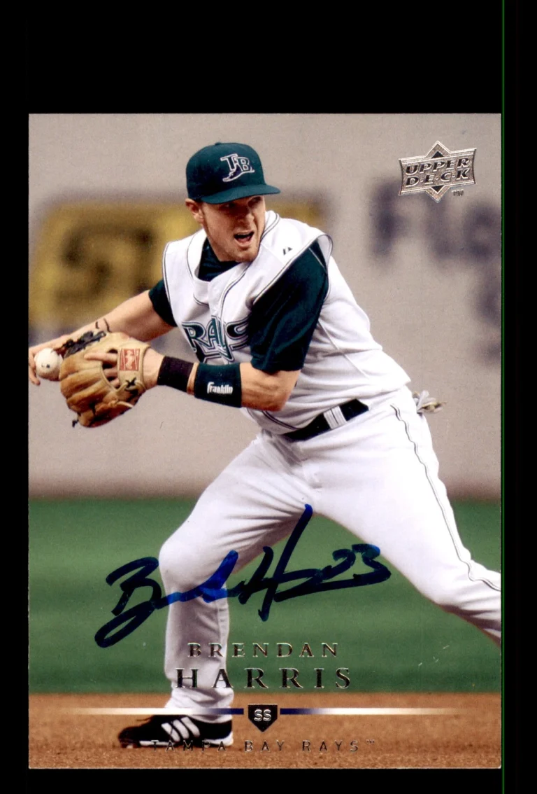 Signed Baseball Card Auto Brendan Harris 2008 Upper Deck #88 Tampa Bay Rays