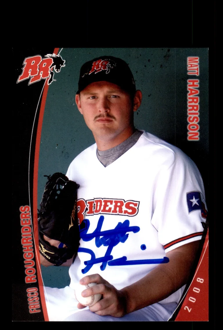 Signed Baseball Card Auto Matt Harrison 2008 Grandstand Frisco RoughRiders
