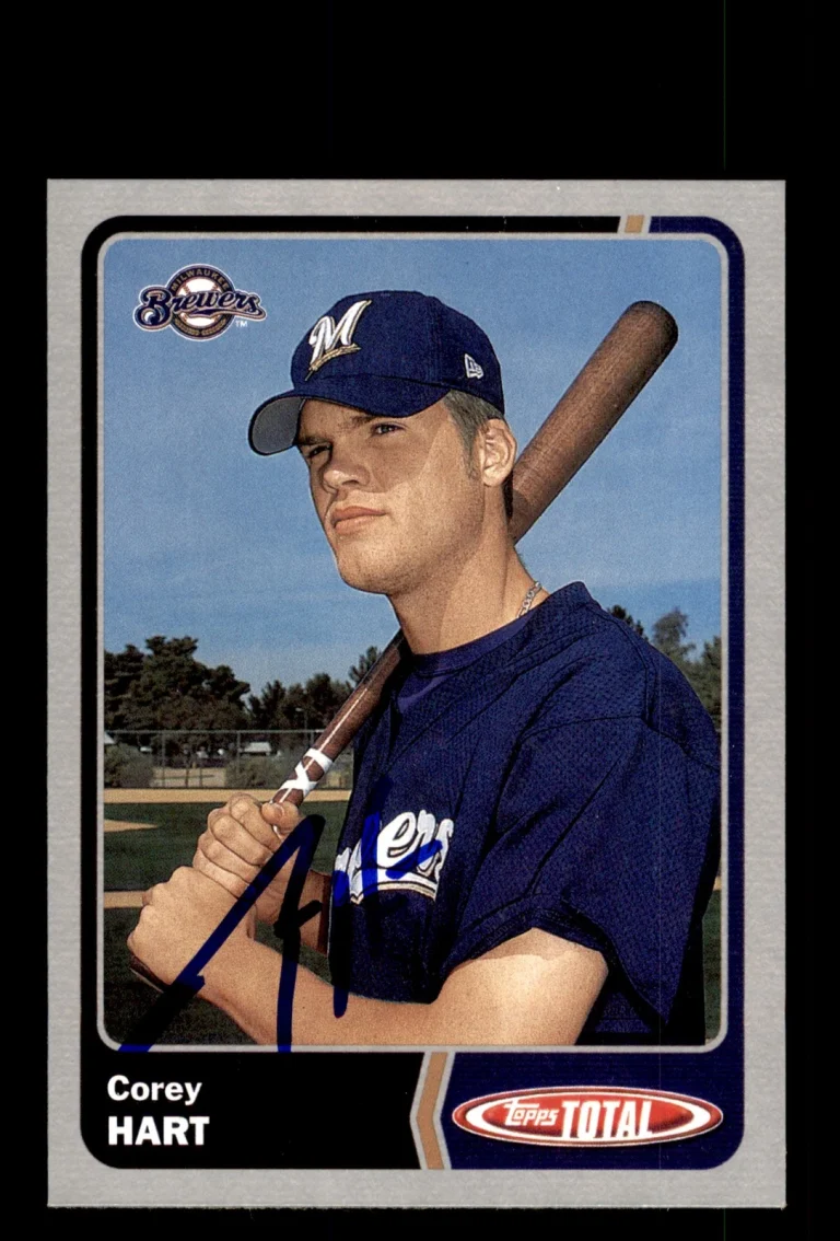 Signed Baseball Card Auto Corey Hart 2003 Topps Total #234 Brewers Silver