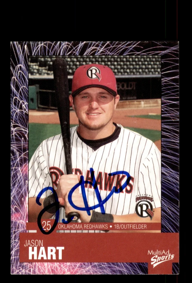 Signed Baseball Card Auto Jason Hart 2003 MultiAd Oklahoma RedHawks