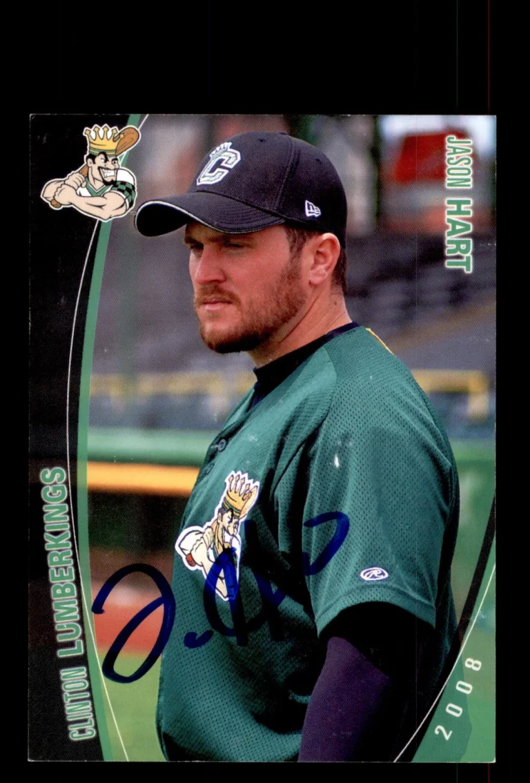 Signed Baseball Card Auto Jason Hart 2008 Grandstand Clinton LumberKings