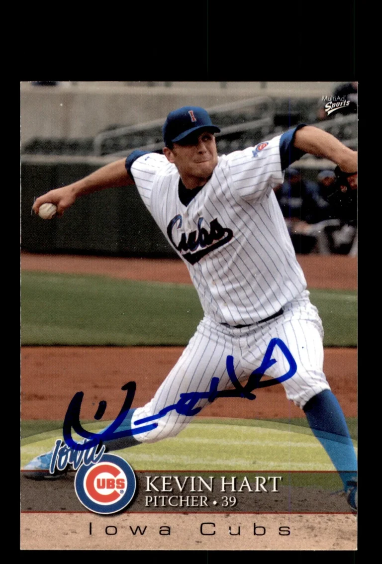 Signed Baseball Card Auto Kevin Hart 2008 MultiAd Iowa Cubs