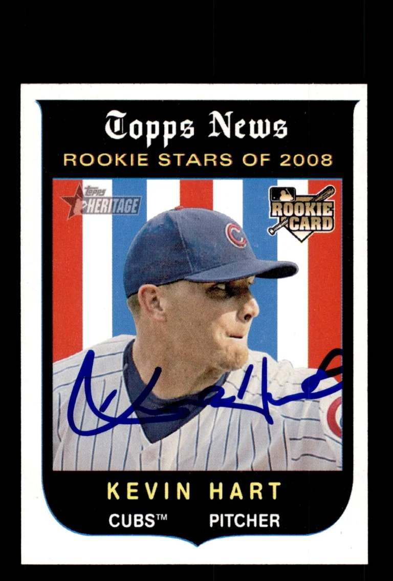 Signed Baseball Card Auto Kevin Hart 2008 Topps Heritage #128 Chicago Cubs
