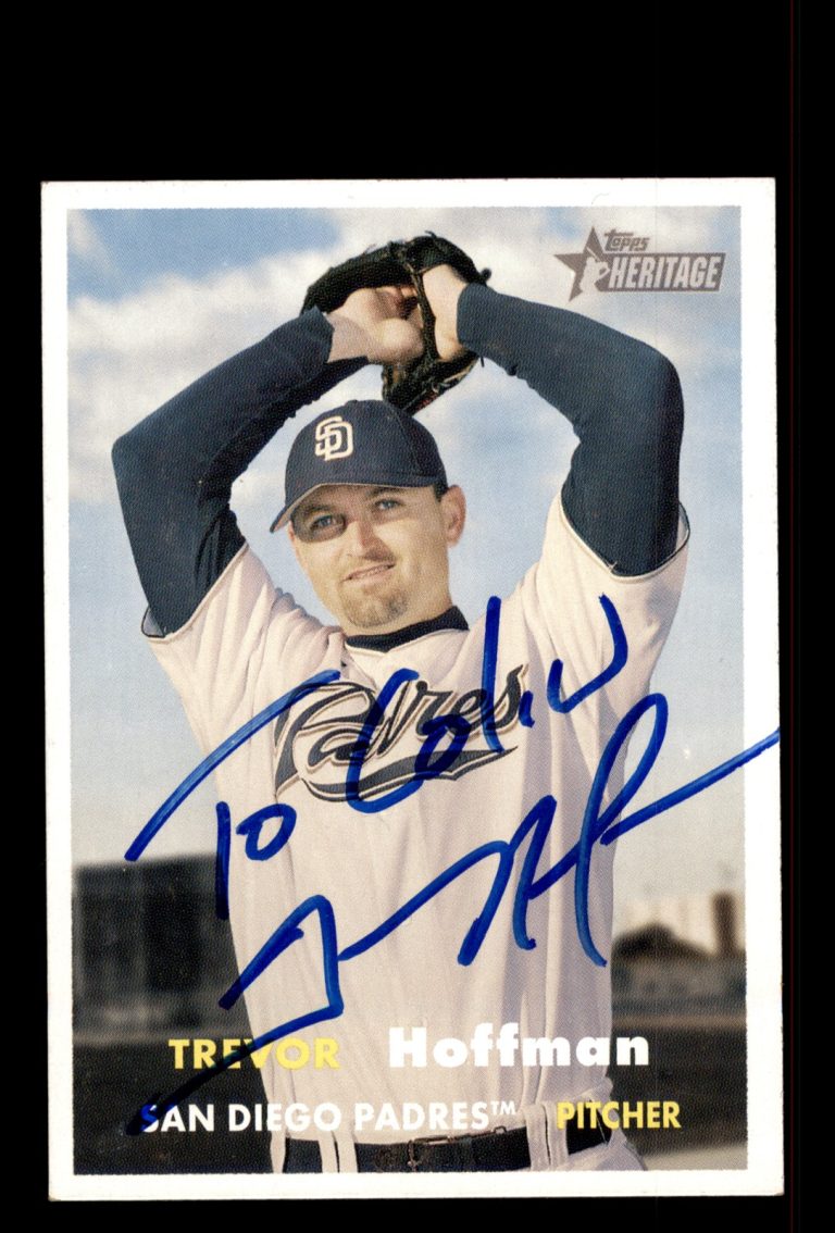 Signed Baseball Card Auto Trevor Hoffman 2006 Topps Heritage #40 Padres