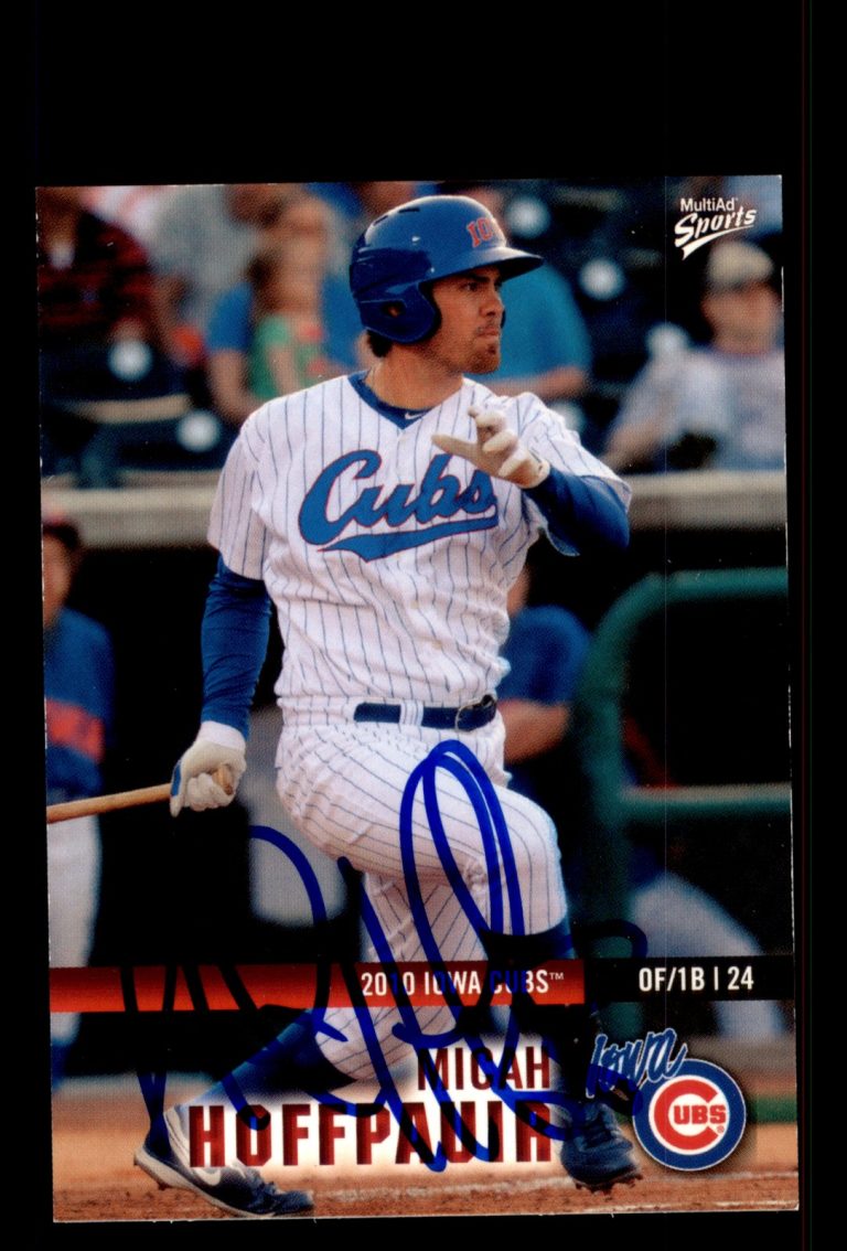 Signed Baseball Card Auto Micah Hoffpauir 2010 MultiAd Iowa Cubs