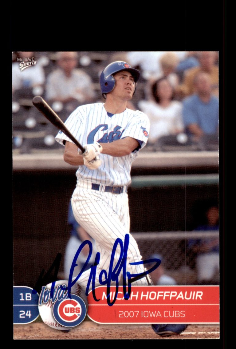 Signed Baseball Card Auto Micah Hoffpauir 2007 MultiAd Iowa Cubs MILB