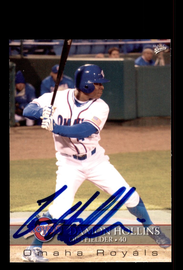 Signed Baseball Card Auto Damon Hollins 2008 MultiAd Omaha Royals