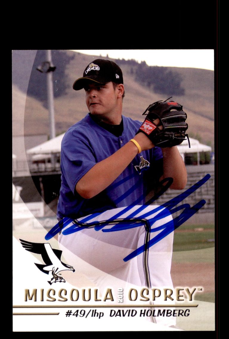 Signed Baseball Card Auto David Holmberg 2010 Grandstand Missoula Osprey