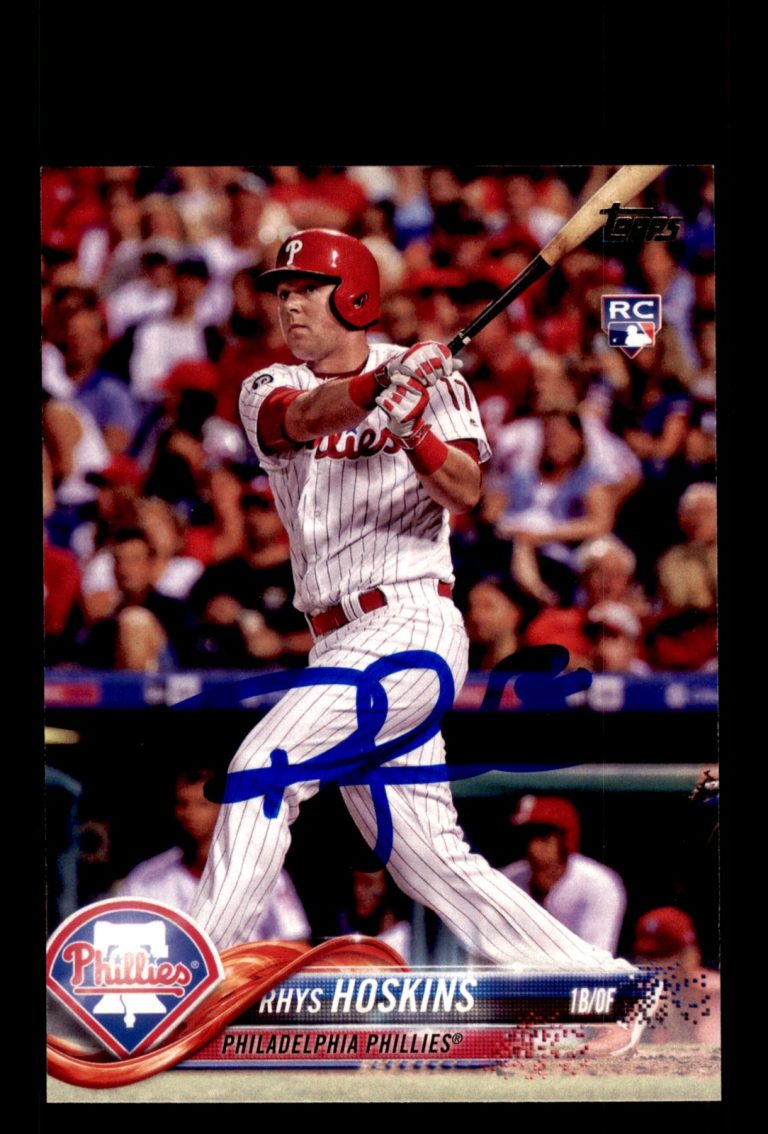 Signed Baseball Card Auto Rhys Hoskins 2018 Topps #259 Philadelphia Phillies