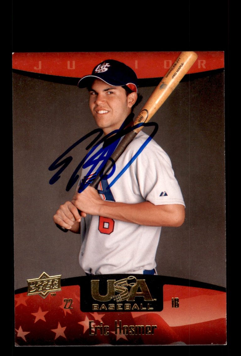 Signed Baseball Card Auto Eric Hosmer 2008 Upper Deck USA Baseball Box Set #38