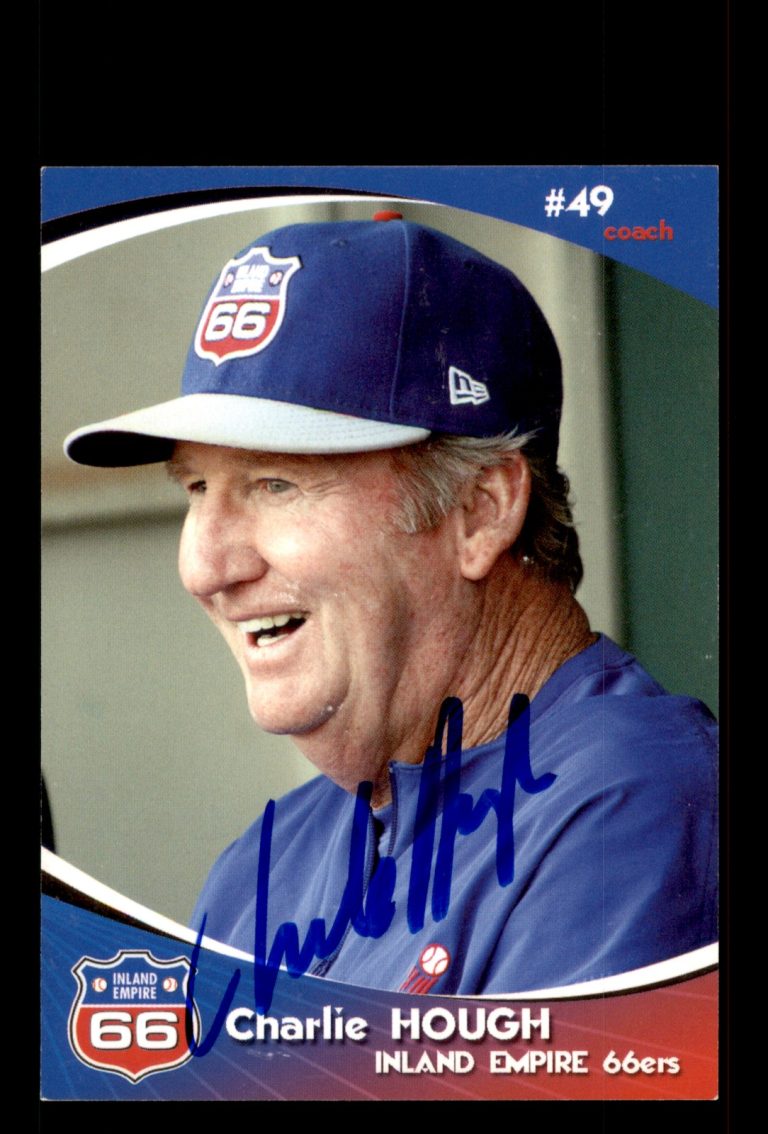 Signed Baseball Card Auto Charlie Hough 2009 Grandstand Inland Empire 66ers #NNO