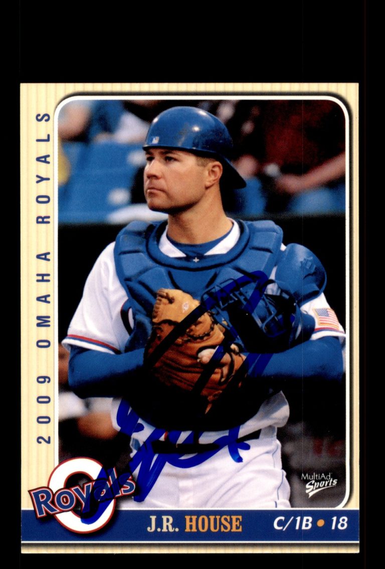 Signed Baseball Card Auto J.R. House 2009 MultiAd Omaha Royals