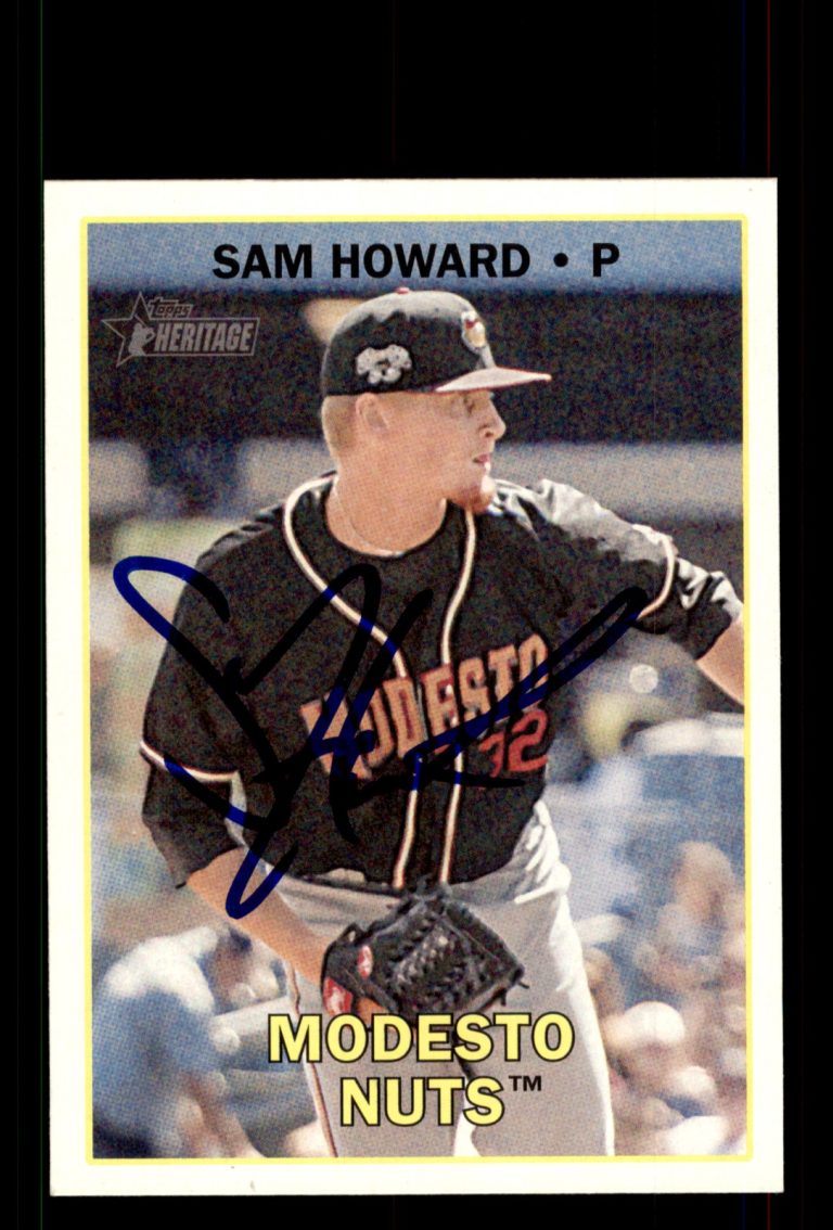 Signed Baseball Card Auto Sam Howard 2016 Topps Heritage Minor League #105