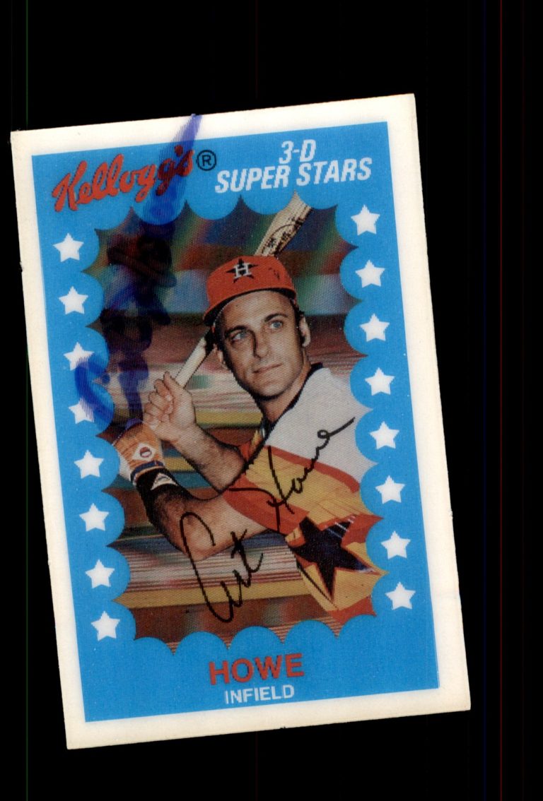 Signed Baseball Card Auto Art Howe 1982 Kellogg's 3-D Super Stars #34 Astros