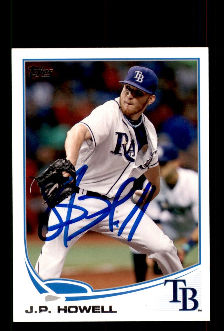 Signed Baseball Card Auto J.P. Howell 2013 Topps #65 Tampa Bay Rays