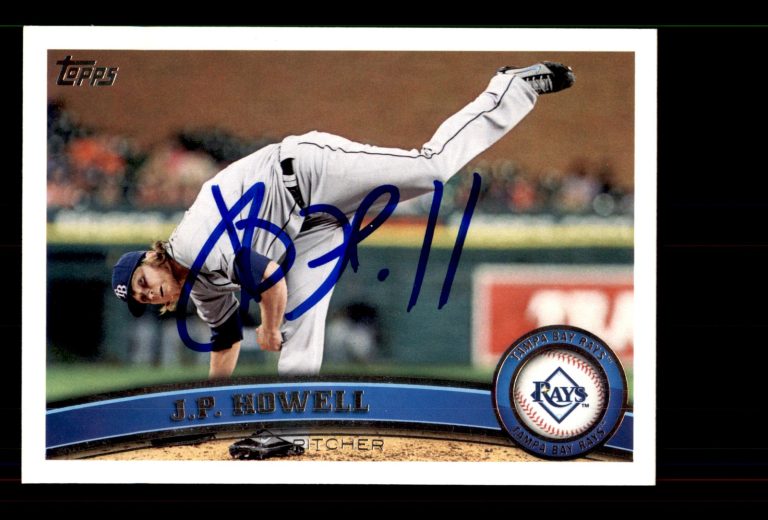 Signed Baseball Card Auto J.P. Howell 2011 Topps Update #US206 Tampa Bay Rays