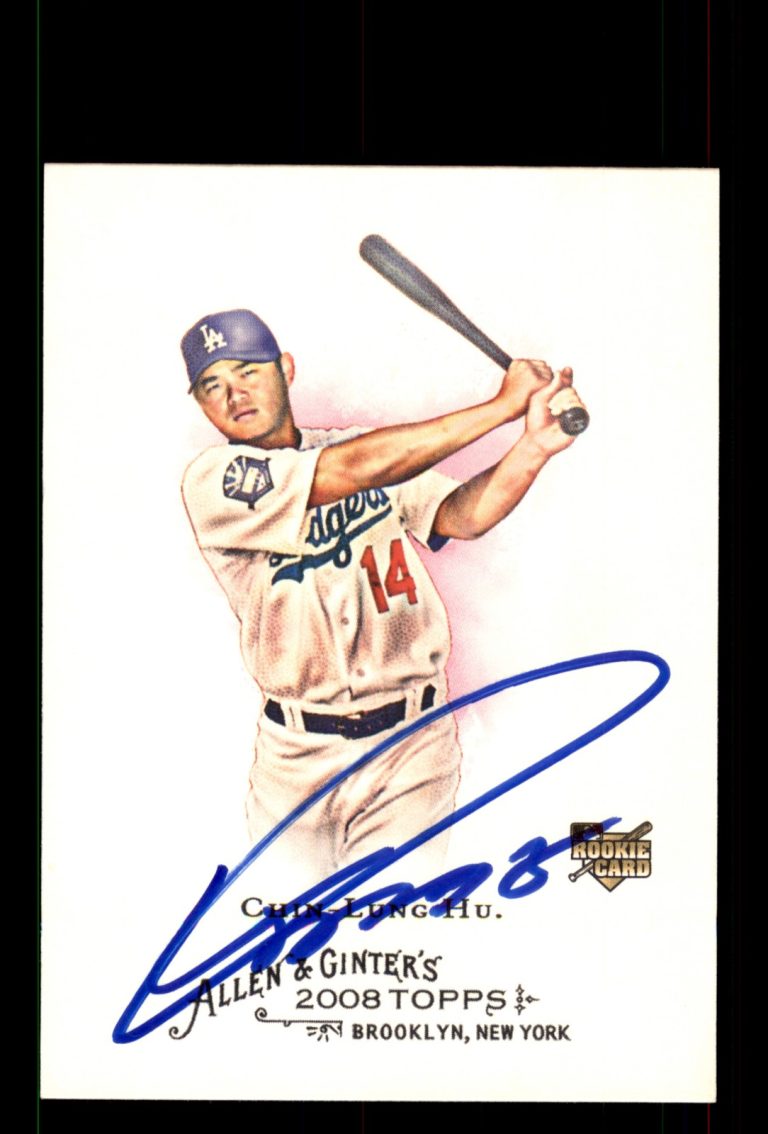 Signed Baseball Card Auto Chin-Lung Hu 2008 Topps Allen & Ginter #22 Dodgers