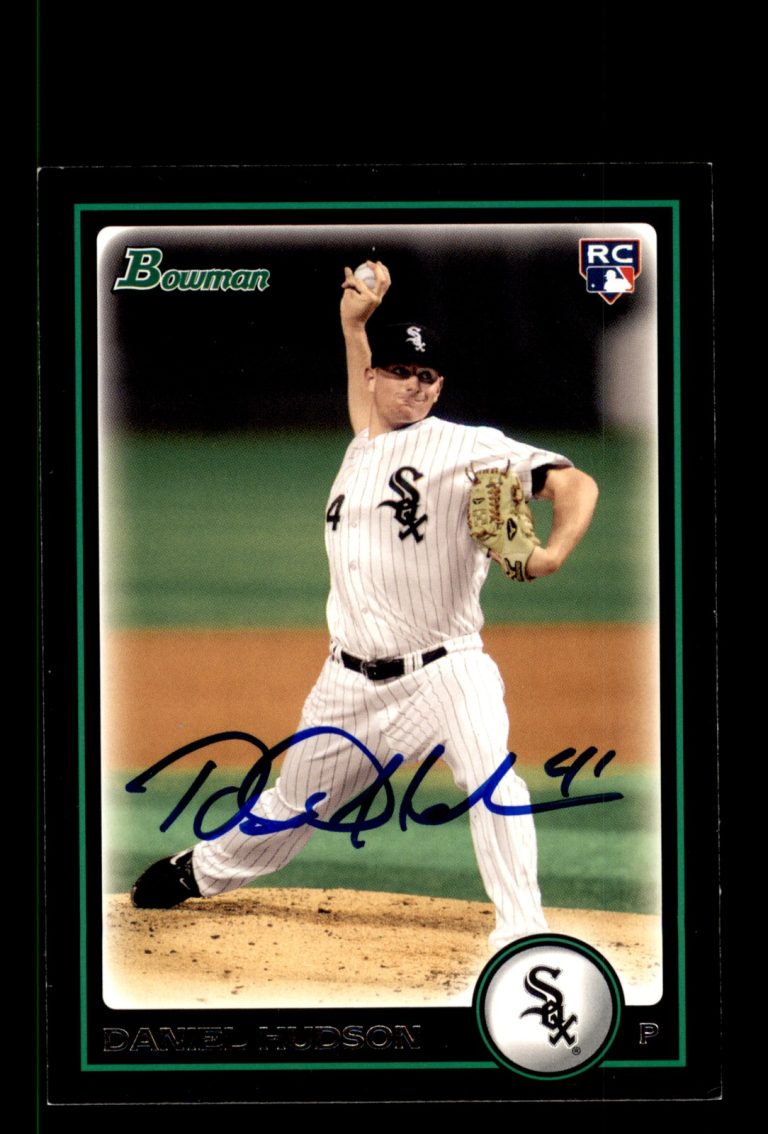 Signed Baseball Card Auto Daniel Hudson 2010 Bowman #220 Chicago White Sox