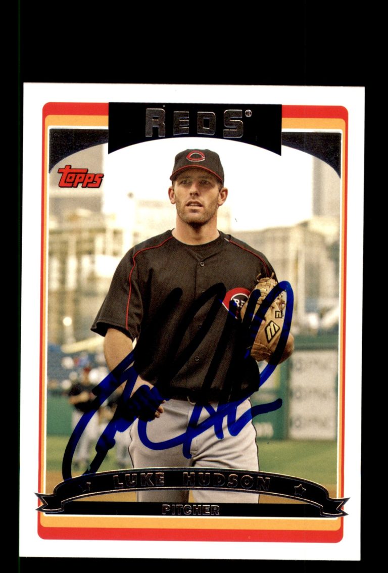 Signed Baseball Card Auto Luke Hudson 2006 Topps #386 Cincinnati Reds