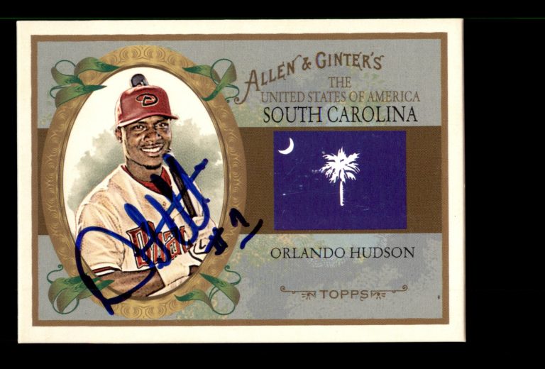 Signed Baseball Card Auto Orlando Hudson 2008 Topps Allen & Ginter #US40 State
