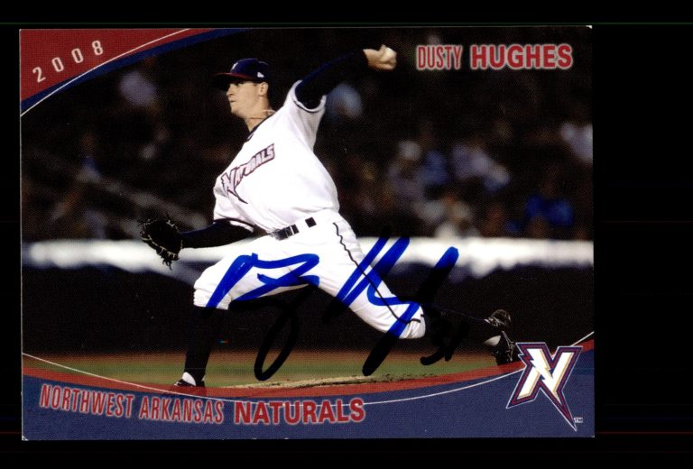 Signed Baseball Card Auto Dusty Hughes 2008 Northwest Arkansas Naturals