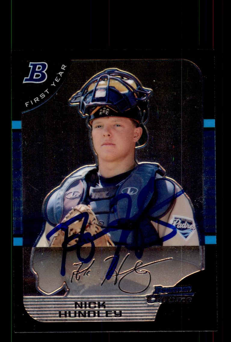Signed Baseball Card Auto Nick Hundley 2005 Bowman Chrome #BDP90 Padres