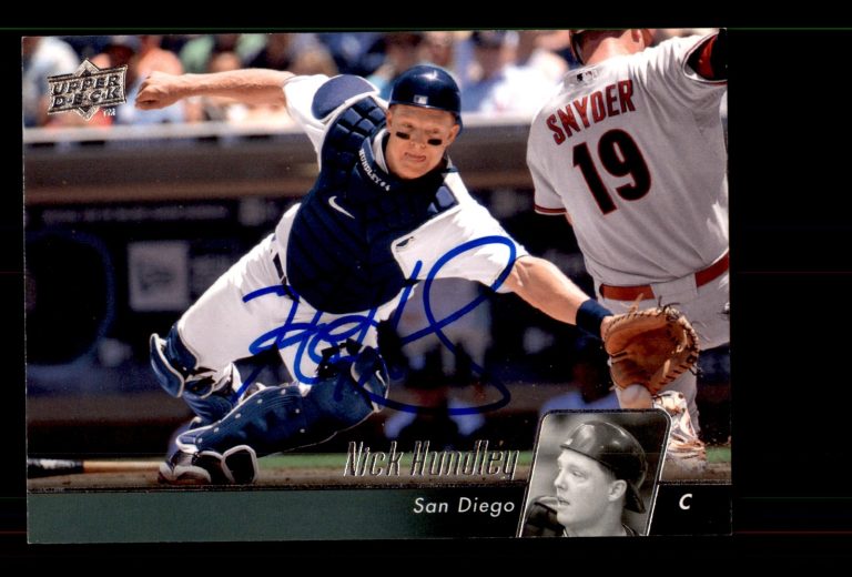 Signed Baseball Card Auto Nick Hundley 2010 Upper Deck #413 San Diego Padres