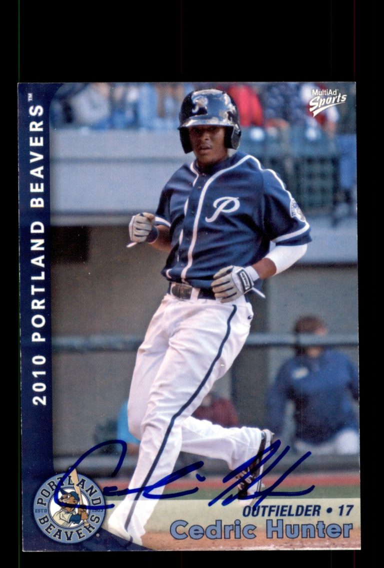 Signed Baseball Card Auto Cedric Hunter 2010 MultiAd Portland Beavers