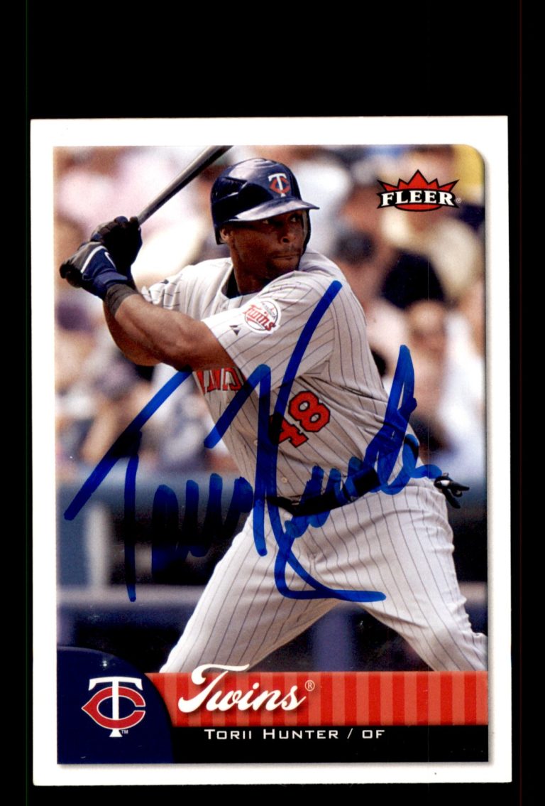 Signed Baseball Card Auto Torii Hunter 2007 Fleer #145 Minnesota Twins