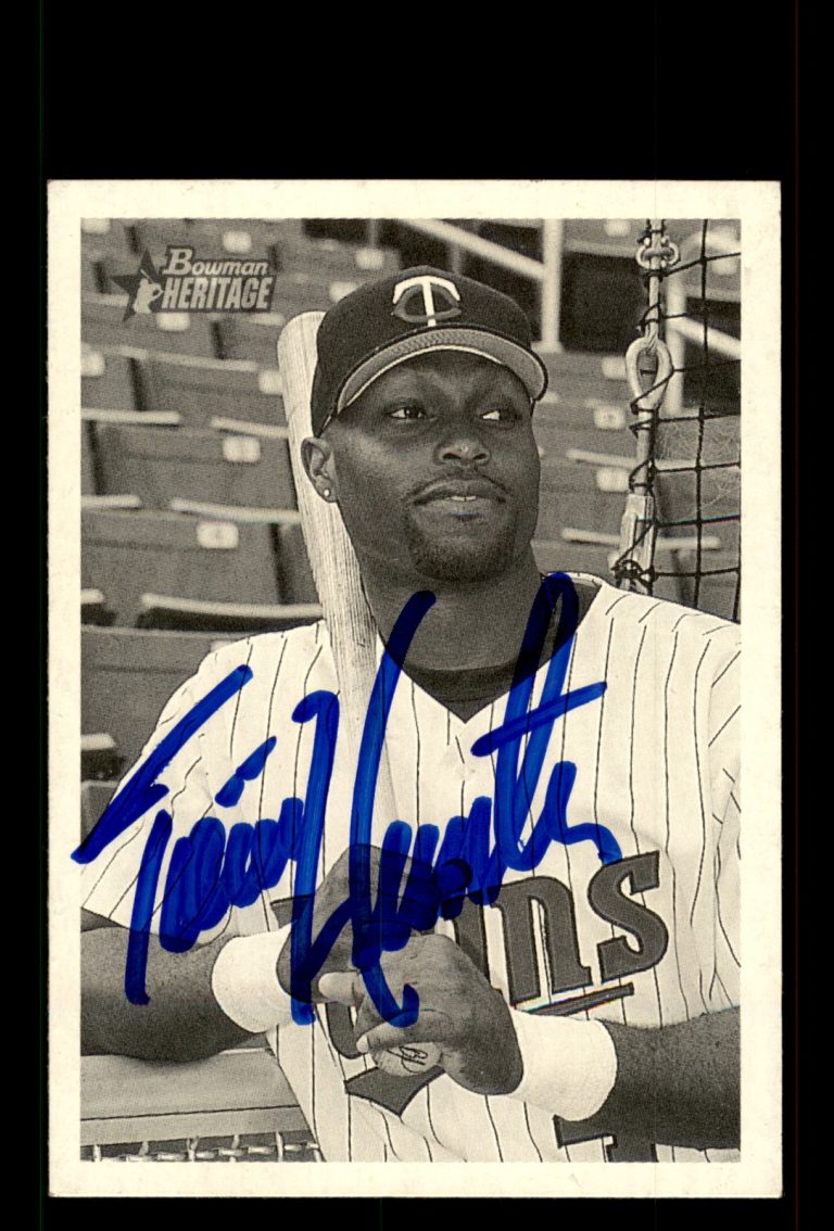 Signed Baseball Card Auto Torii Hunter 2001 Bowman Heritage #308 Minnesota Twins