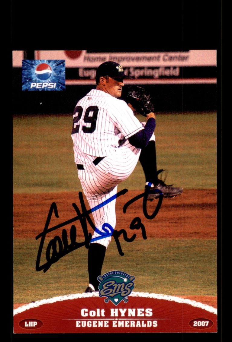 Signed Baseball Card Auto Colt Hynes 2007 Grandstand Eugene Emeralds