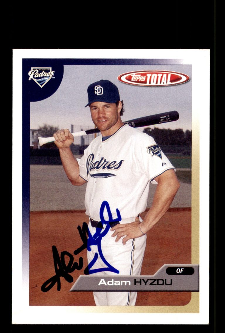 Signed Baseball Card Auto Adam Hyzdu 2005 Topps Total #389 San Diego Padres