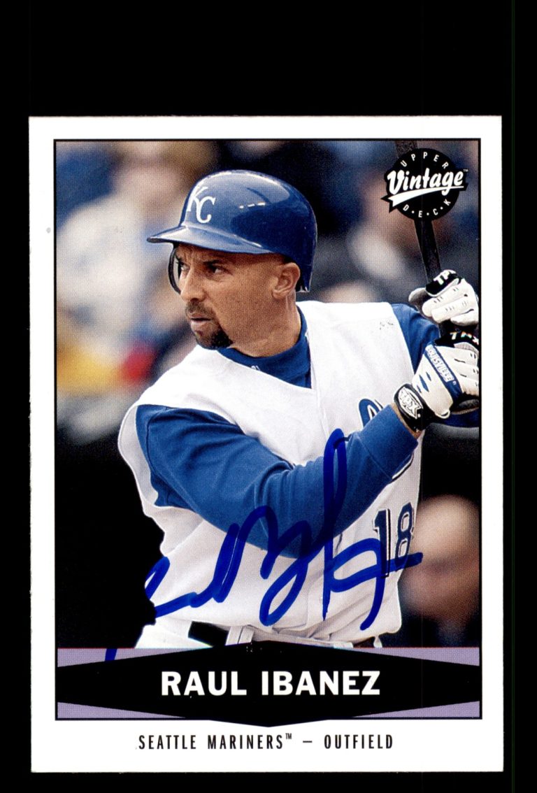 Signed Baseball Card Auto Raul Ibanez 2004 Upper Deck Vintage #160 Mariners