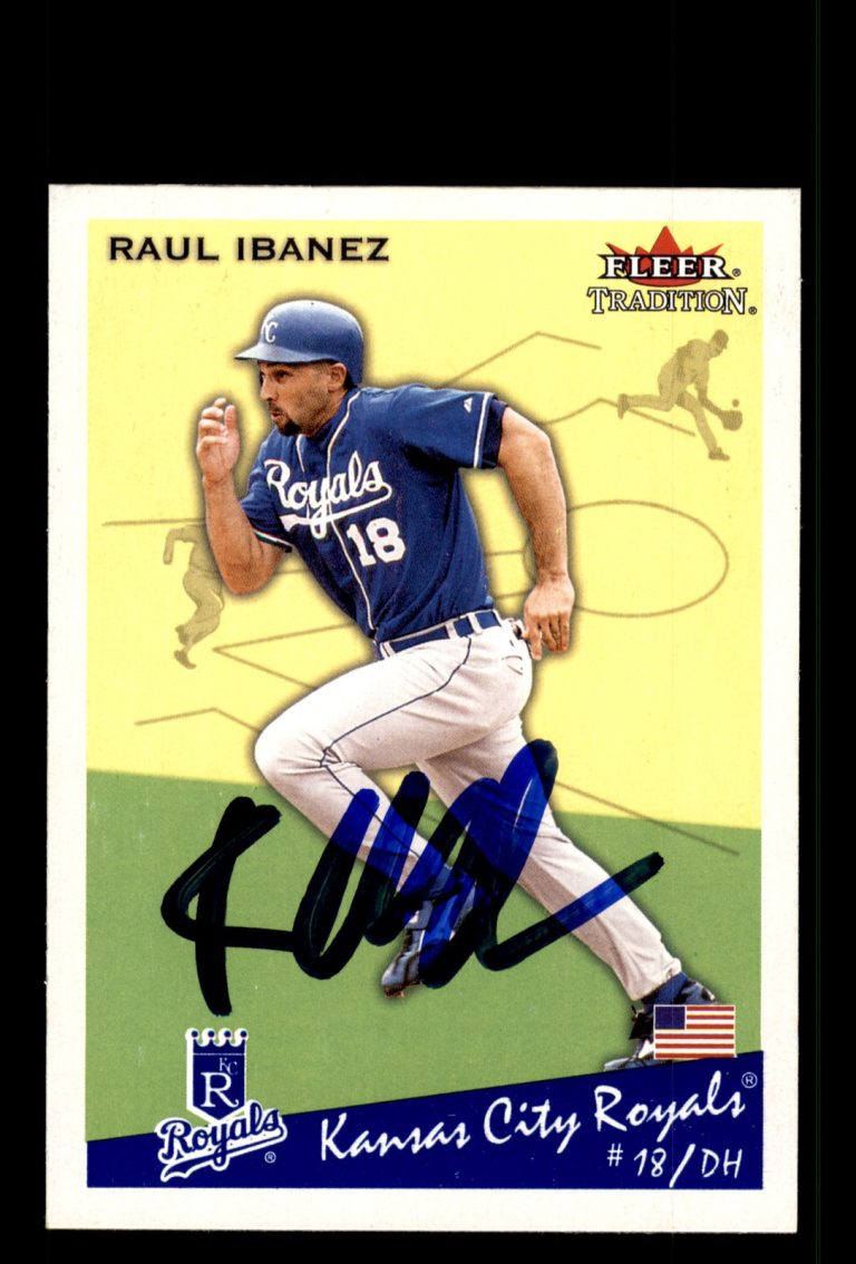 Signed Baseball Card Auto Raul Ibanez 2002 Fleer Tradition Update #U153 Royals