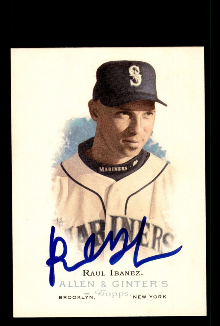 Signed Baseball Card Auto Raul Ibanez 2006 Topps Allen & Ginter #182 Mariners