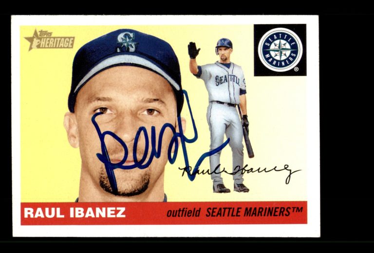 Signed Baseball Card Auto Raul Ibanez 2004 Topps Heritage #134 Seattle Mariners
