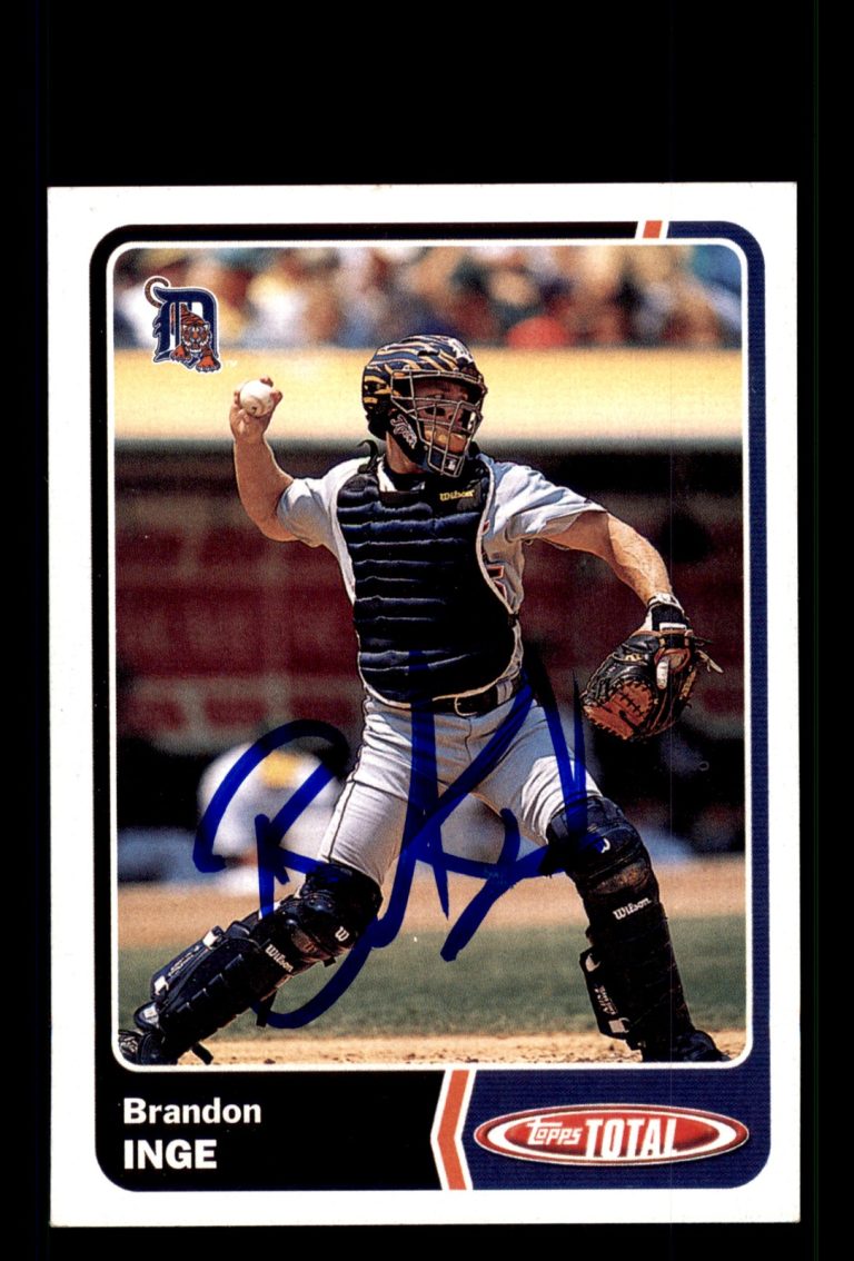 Signed Baseball Card Auto Brandon Inge 2003 Topps Total #352 Detroit Tigers