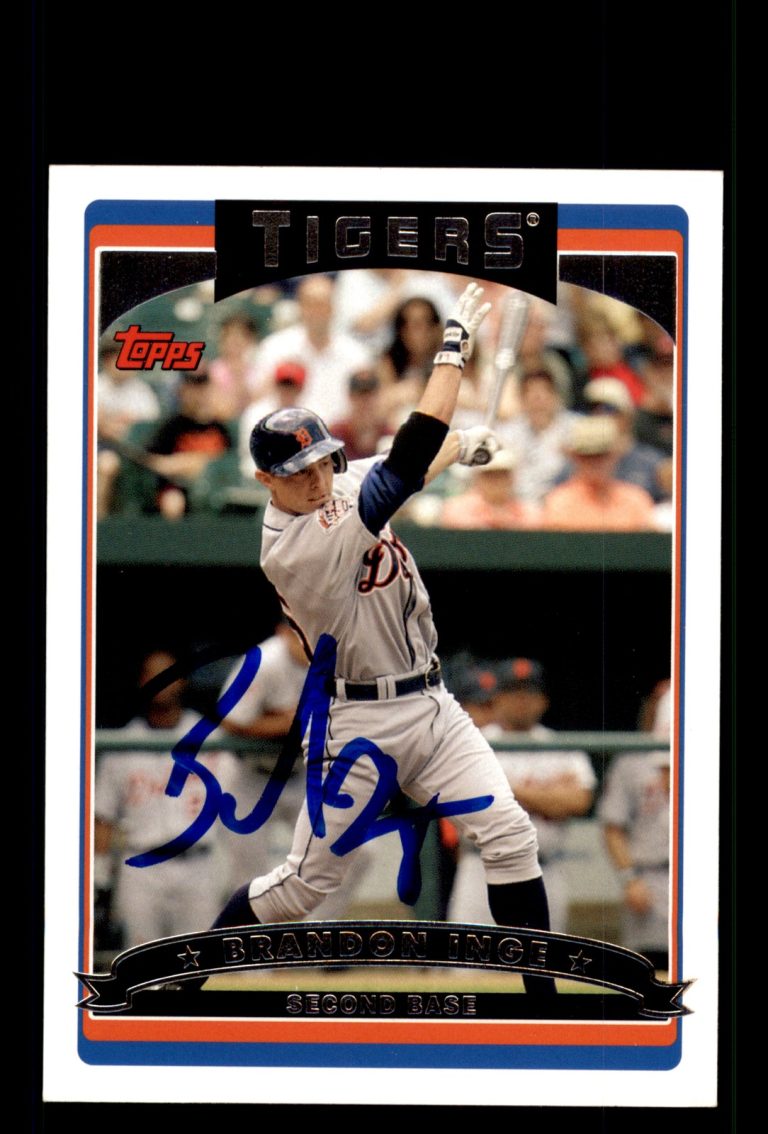 Signed Baseball Card Auto Brandon Inge 2006 Topps #28 Detroit Tigers