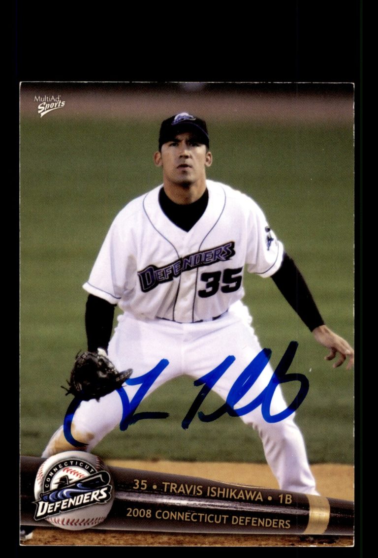 Signed Baseball Card Auto Travis Ishikawa 2008 Connecticut Defenders