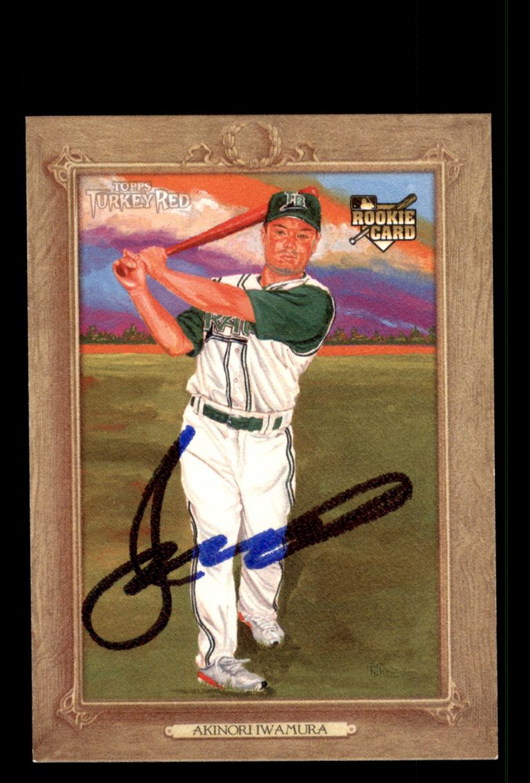 Signed Baseball Card Auto Akinori Iwamura 2007 Topps Turkey Red #24 Rays Japan