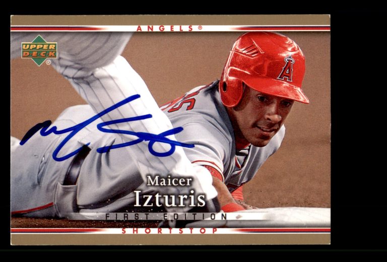 Signed Baseball Card Auto Maicer Izturis 2007 Upper Deck First Edition #103