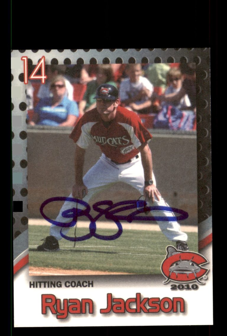 Signed Baseball Card Auto Ryan Jackson 2010 Carolina Mudcats