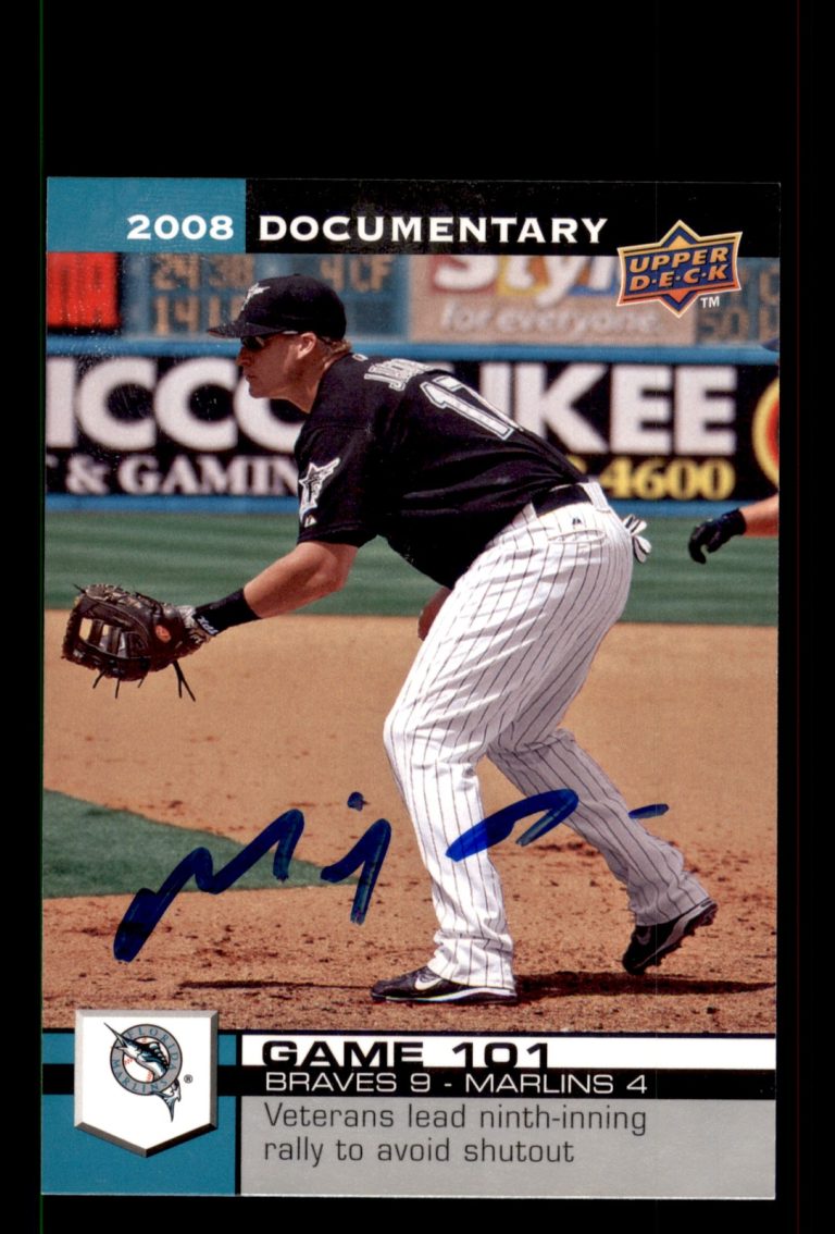 Signed Baseball Card Auto Mike Jacobs 2008 Upper Deck Documentary #3034 Marlins