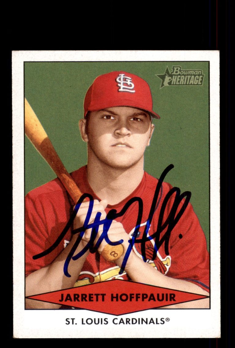 Signed Baseball Card Auto Jarrett Hoffpauir 2007 Bowman Heritage #84 Cardinals