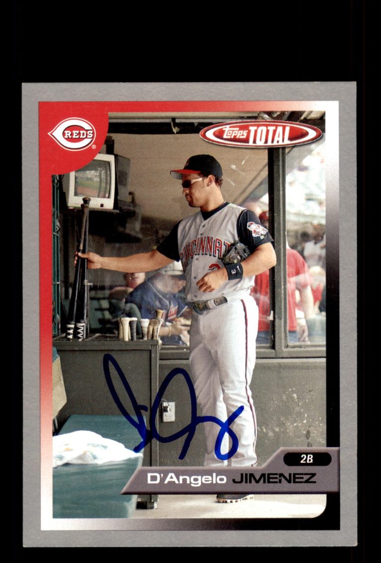 Signed Baseball Card Auto D'Angelo Jimenez 2005 Topps Total #424 Reds Silver
