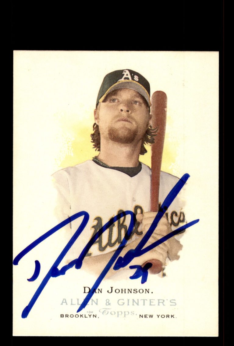 Signed Baseball Card Auto Dan Johnson 2006 Topps Allen & Ginter #66 Oakland A's