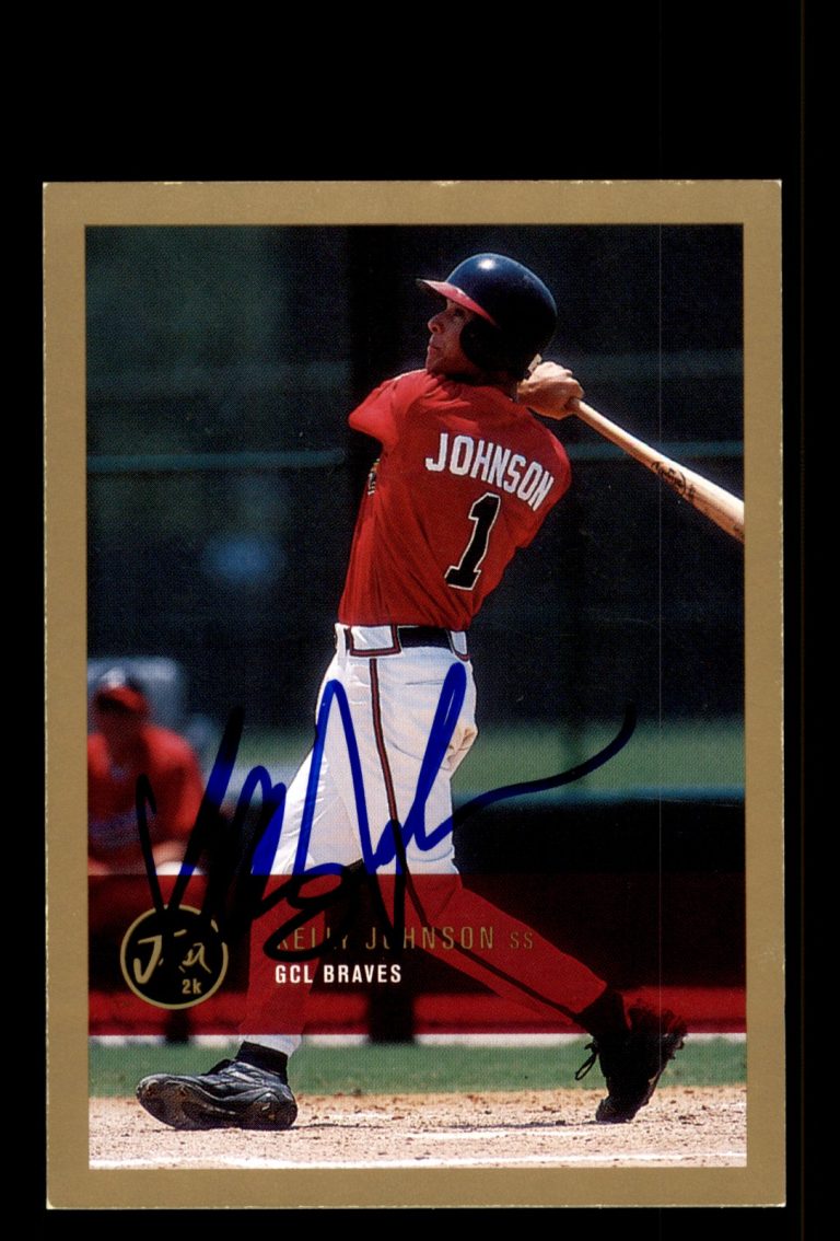 Signed Baseball Card Auto Kelly Johnson 2000 Just #250 Gold