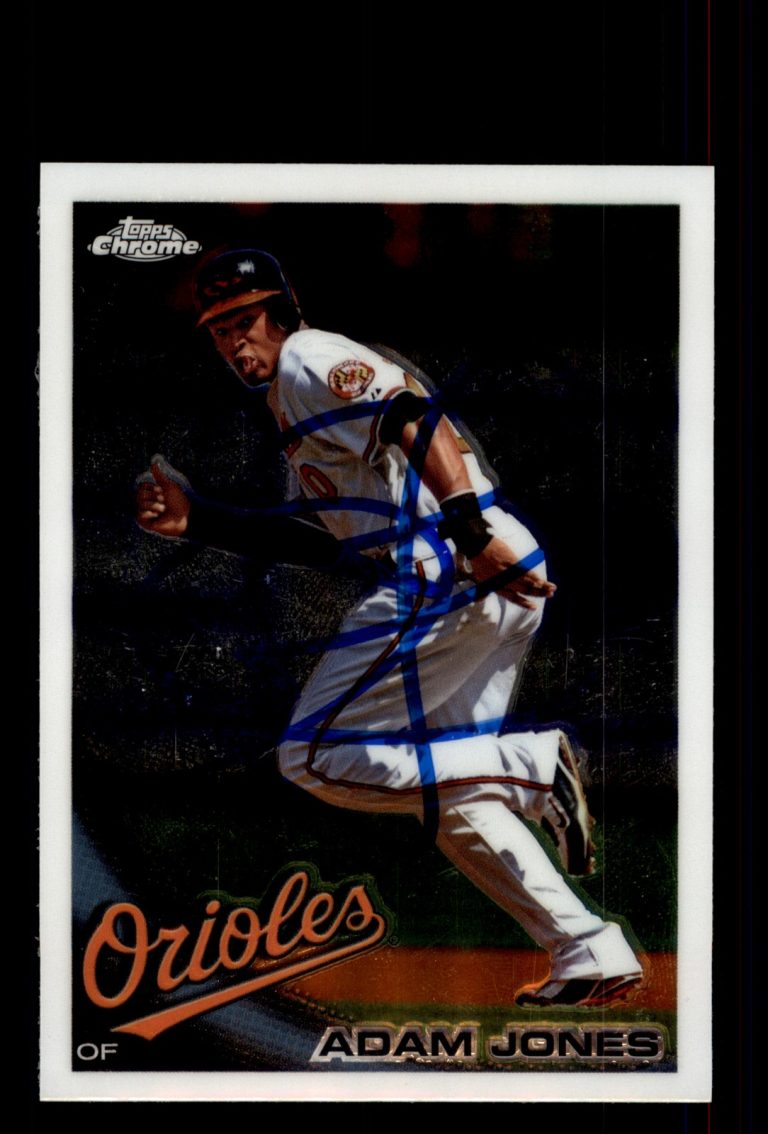 Signed Baseball Card Auto Adam Jones 2010 Topps Chrome #10 Baltimore Orioles