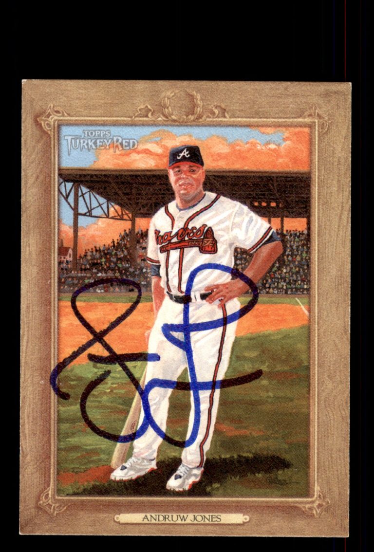 Signed Baseball Card Auto Andruw Jones 2007 Topps Turkey Red #32 Atlanta Braves