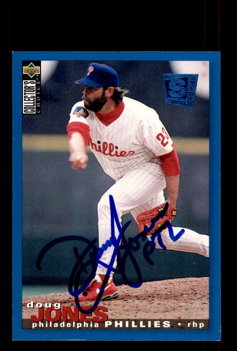 Signed Baseball Card Auto Doug Jones 1995 Collector's Choice SE #174 Phillies
